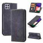 For Samsung Galaxy A22 5G Dreamy Magnetic Dual-fold Calfskin Leather Phone Case(Black)