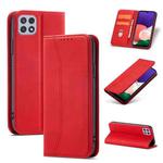 For Samsung Galaxy A22 5G Dreamy Magnetic Dual-fold Calfskin Leather Phone Case(Red)