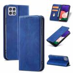 For Samsung Galaxy A22 5G Dreamy Magnetic Dual-fold Calfskin Leather Phone Case(Blue)