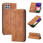 For Samsung Galaxy A22 5G Dreamy Magnetic Dual-fold Calfskin Leather Phone Case(Crown)