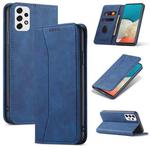 For Samsung Galaxy A53 Dreamy Magnetic Dual-fold Calfskin Leather Phone Case(Blue)