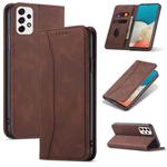 For Samsung Galaxy A53 Dreamy Magnetic Dual-fold Calfskin Leather Phone Case(Coffee)