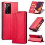 For Samsung Galaxy Note 20 Ultra Dreamy Magnetic Dual-fold Calfskin Leather Phone Case(Red)