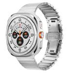 For Samsung Galaxy Watch Ultra 47mm One-bead Butterfly Buckle Stainless Steel Watch Band(Silver)