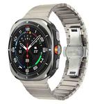 For Samsung Galaxy Watch Ultra 47mm One-bead Butterfly Buckle Stainless Steel Watch Band(Titanium)