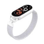 For xiaomi Smart Band 10 / 9 / 8 Metal Head Single Woven Nylon Watch Band, Size:S(Ceramic White)