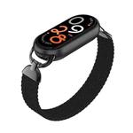 For xiaomi Smart Band 10 / 9 / 8 Metal Head Single Woven Nylon Watch Band, Size:S(Black)