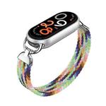 For xiaomi Smart Band 10 / 9 / 8 Metal Head Single Woven Nylon Watch Band, Size:S(Rainbow)