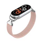 For xiaomi Smart Band 10 / 9 / 8 Metal Head Single Woven Nylon Watch Band, Size:M(Powder Sand)