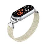 For xiaomi Smart Band 10 / 9 / 8 Metal Head Single Woven Nylon Watch Band, Size:M(Colorful White)