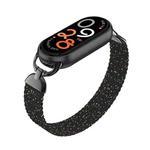 For xiaomi Smart Band 10 / 9 / 8 Metal Head Single Woven Nylon Watch Band, Size:M(Colorful Black)