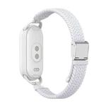 For Xiaomi Smart Band 10 / 9 / 8 Metal Head Two Sections Nylon Braided Watch Band(Ceramic White)