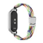For Xiaomi Smart Band 10 / 9 / 8 Metal Head Two Sections Nylon Braided Watch Band(Rainbow)