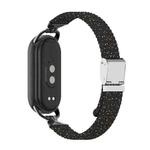 For Xiaomi Smart Band 10 / 9 / 8 Metal Head Two Sections Nylon Braided Watch Band(Colorful Black)