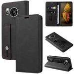 For Sharp Sense7 Wristband Magnetic Leather Phone Case(Black)