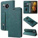 For Sharp Sense7 Wristband Magnetic Leather Phone Case(Lake Green)