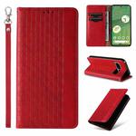 For Google Pixel 7 Braided Embossed Strong Magnetic Leather Phone Case(Red)