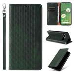 For Google Pixel 7 Braided Embossed Strong Magnetic Leather Phone Case(Green)