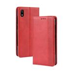 Magnetic Buckle Retro Crazy Horse Texture Horizontal Flip Leather Case for Xiaomi Redmi 7A, with Holder & Card Slots & Photo Frame(Red)