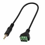 JUNSUNMAY 3.5mm Male to 3 Pin Stereo Audio Terminal Block Balum Connection Cable, Length: 30cm