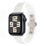 For Apple Watch 46mm / 49mm / 45mm / 44mm Tank Grain Ceramics Watch Band(White)