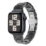 For Apple Watch 46mm / 49mm / 45mm / 44mm Tank Grain Ceramics Watch Band(Black)