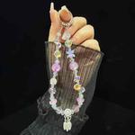 Dreamcatcher Gold Foil Bead Crystal Mobile Phone Chain(Purple)