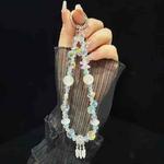 Dreamcatcher Gold Foil Bead Crystal Mobile Phone Chain(White)