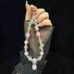 Dreamcatcher Gold Foil Bead Crystal Mobile Phone Chain(Pink)