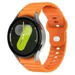 For Samsung Galaxy Watch 7 40mm / 44mm Wavy Grain Stitched Reverse Buckle 20mm Silicone Watch Band(Orange)