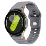 For Samsung Galaxy Watch 7 40mm / 44mm Wavy Grain Stitched Reverse Buckle 20mm Silicone Watch Band(Space Gray)