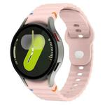 For Samsung Galaxy Watch 7 40mm / 44mm Wavy Grain Stitched Reverse Buckle 20mm Silicone Watch Band(Pink)