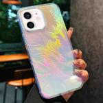 For iPhone 12 Glossy Color-Plated Shockproof Phone Case(Colored feathe)
