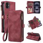 For iPhone 16 Plus Fantasy Multifunctional Zipper Wallet Leather Phone Case(purple)