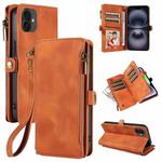 For iPhone 16 Fantasy Multifunctional Zipper Wallet Leather Phone Case(orange)