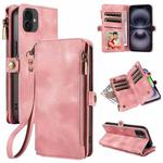 For iPhone 16 Fantasy Multifunctional Zipper Wallet Leather Phone Case(pink)