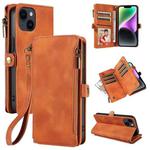 For iPhone 13 Fantasy Multifunctional Zipper Wallet Leather Phone Case(orange)
