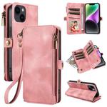 For iPhone 13 Fantasy Multifunctional Zipper Wallet Leather Phone Case(pink)