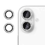 For iPhone 16 Klebol Individual Camera Lens Diamond Ring Protector(Silver)