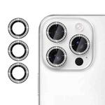 For iPhone 15 Pro Klebol Individual Camera Lens Diamond Ring Protector(Black)