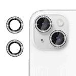 For iPhone 15 Plus Klebol Individual Camera Lens Diamond Ring Protector(Black)