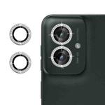 For Motorola Moto G55 5G Klebol Individual Camera Lens Diamond Ring Protector(Silver)