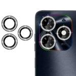 For Tecno Pop 8 Klebol Individual Camera Lens Diamond Ring Protector(Black)