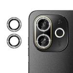 For Tecno Pop 9 Klebol Individual Camera Lens Diamond Ring Protector(Black)