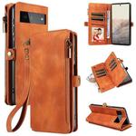 For Google Pixel 6 Fantasy Multifunctional Zipper Wallet Leather Phone Case(Orange)