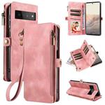 For Google Pixel 6 Pro Fantasy Multifunctional Zipper Wallet Leather Phone Case(Pink)