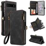 For Google Pixel 6a Fantasy Multifunctional Zipper Wallet Leather Phone Case(Black)