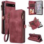 For Google Pixel 6a Fantasy Multifunctional Zipper Wallet Leather Phone Case(Purple)