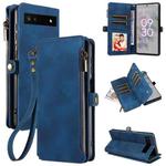 For Google Pixel 6a Fantasy Multifunctional Zipper Wallet Leather Phone Case(Blue)