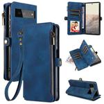 For Google Pixel 7 Fantasy Multifunctional Zipper Wallet Leather Phone Case(Blue)